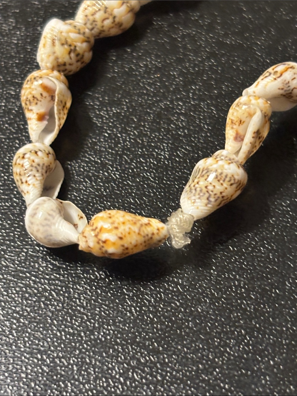 Natural Hawaiian Lei Style Conch Cowrie Cone Shell Pendant Necklace Cream Tan - Picture 10 of 16